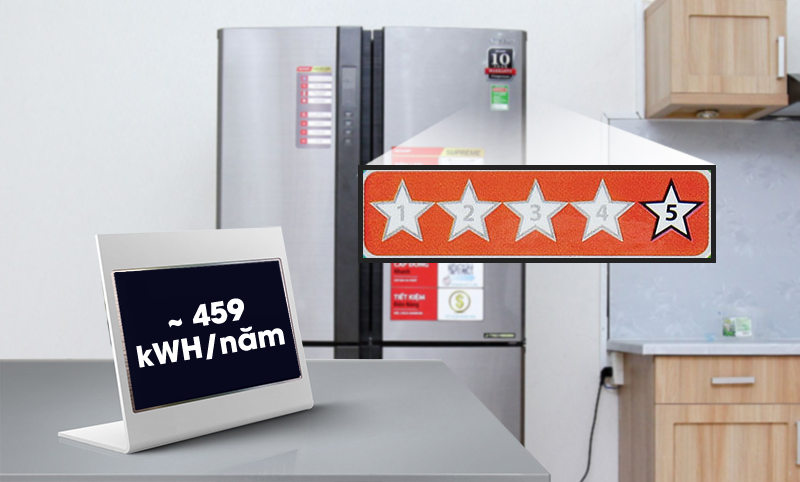 Tủ lạnh Sharp 626 lít SJ-FX630V-ST tiết kiệm năng lượng